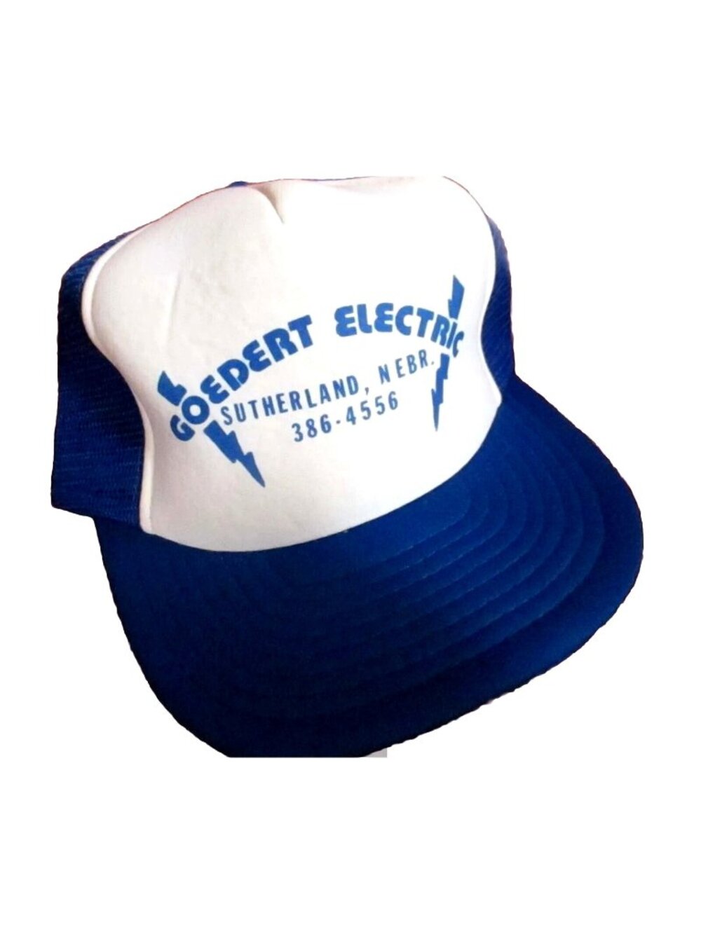 Vintage Trucker Hat Goedert Electric Blue White Mesh Snapback Cap Taiwan
